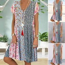 Load image into Gallery viewer, Mini Flower Boho Mini Dress