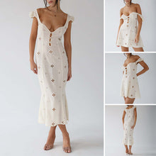 Load image into Gallery viewer, Solid Hollow Slim Dress