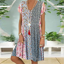 Load image into Gallery viewer, Mini Flower Boho Mini Dress