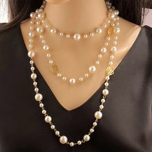 Load image into Gallery viewer, Pearl Flower Long Necklace