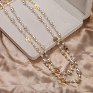 Pearl Flower Long Necklace