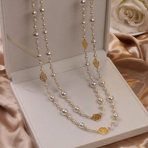 Pearl Flower Long Necklace