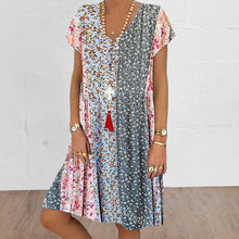 Load image into Gallery viewer, Mini Flower Boho Mini Dress