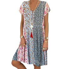 Load image into Gallery viewer, Mini Flower Boho Mini Dress