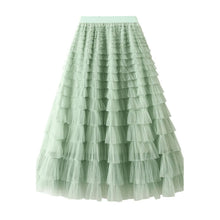 Load image into Gallery viewer, Tiered Elastic Waist Tulle Maxi Skirt