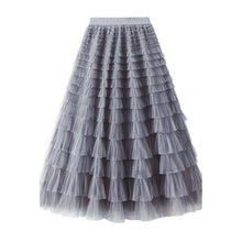 Load image into Gallery viewer, Tiered Elastic Waist Tulle Maxi Skirt