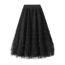 Load image into Gallery viewer, Tiered Elastic Waist Tulle Maxi Skirt