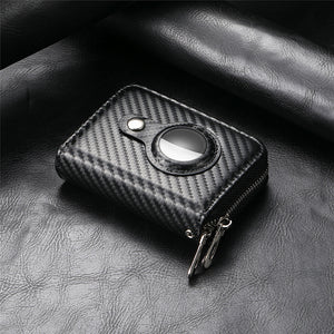 Smart AirTag Zipper RFID Slim Leather Wallet