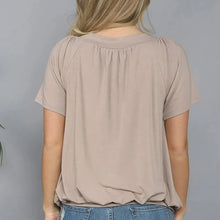 Load image into Gallery viewer, Solid Color Pleat Design T-shirt Top