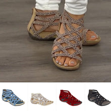 Load image into Gallery viewer, Round Toe Hollow Roman Gladiator Sandals