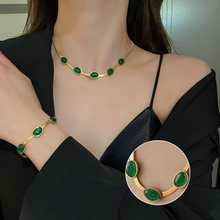 Load image into Gallery viewer, Emerald Necklace &amp; Bracelet