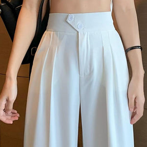 Figure-Flattering Versatile High-Waisted Wide Leg Trousers