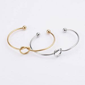 Adjustable Infinity Love Knot Bangle Bracelet