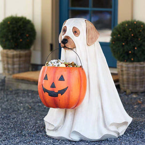 Halloween Pumpkin Ghost Candy Bowl Holder