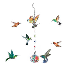 Load image into Gallery viewer, Dragonfly Wind Chimes Glass Bird Feeders