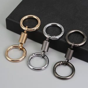 Nordic Retro Spring Double Ring Keychain