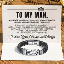 Load image into Gallery viewer, To My Man, I Love You Forever and Always Linked Bracelet