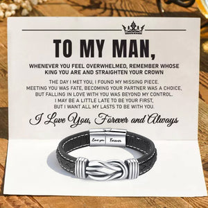To My Man, I Love You Forever and Always Linked Bracelet