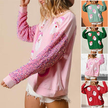 Load image into Gallery viewer, Women&#39;s Sequin Santa Sweatshirt