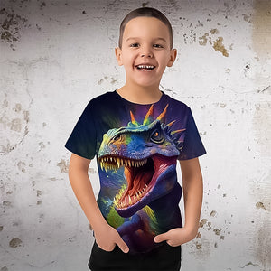 Dinosaur Print Boys Short Sleeve T-Shirt