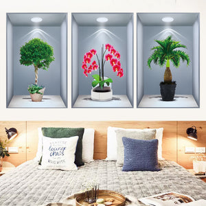 Plant And Flower 3D Effect Simulation Wall Painting