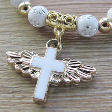 Load image into Gallery viewer, Angel Wing Cross Bracelet