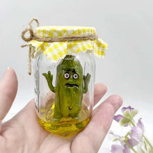 Load image into Gallery viewer, Grumpy Pickle in a Jar sculpture