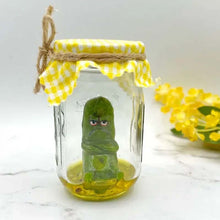 Load image into Gallery viewer, Grumpy Pickle in a Jar sculpture