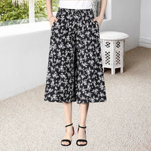 Load image into Gallery viewer, Women&#39;s High Elastic Waist Pleated Chiffon Wide Leg Culottes