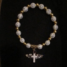 Load image into Gallery viewer, Angel Wing Cross Bracelet