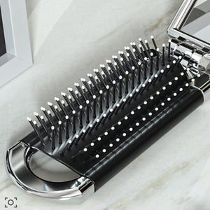 Travel Folding Mirror Hair Brush