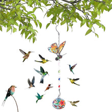 Load image into Gallery viewer, Dragonfly Wind Chimes Glass Bird Feeders