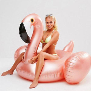 Inflatable Flamingo Pool Float, Rose Gold