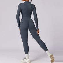 Load image into Gallery viewer, Women&#39;s Solid Zip Up Long Sleeve Sports Jumpsuit