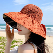 Load image into Gallery viewer, Can Store Bow Shaped Sunshade Hat