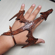 Load image into Gallery viewer, Leather Hand Dragon Cuff