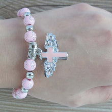 Load image into Gallery viewer, Angel Wing Cross Bracelet