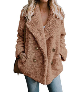 Oversized Teddy Bear Lapel Coat