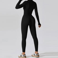 Load image into Gallery viewer, Women&#39;s Solid Zip Up Long Sleeve Sports Jumpsuit