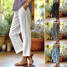 Load image into Gallery viewer, Plain Linen Cotton And Linen Loose Pants