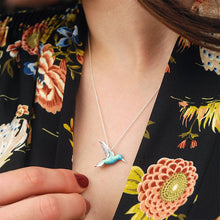 Load image into Gallery viewer, Enamel Hummingbird Necklace &amp; Earrings