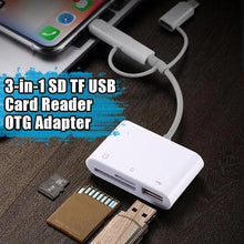 Load image into Gallery viewer, 3-in-1 SD TF USB Card Reader OTG Adapter