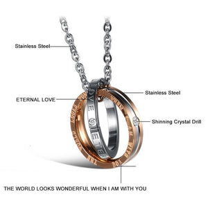 Eternal Love Titanium Steel Couple Necklace