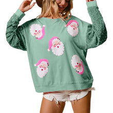 Load image into Gallery viewer, Women&#39;s Sequin Santa Sweatshirt