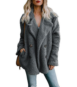 Oversized Teddy Bear Lapel Coat