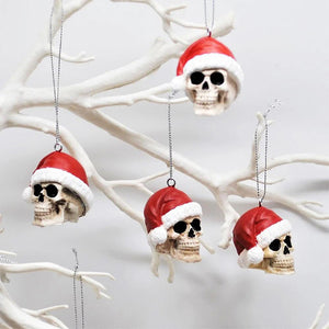 Mini Skeleton with Christmas Hat