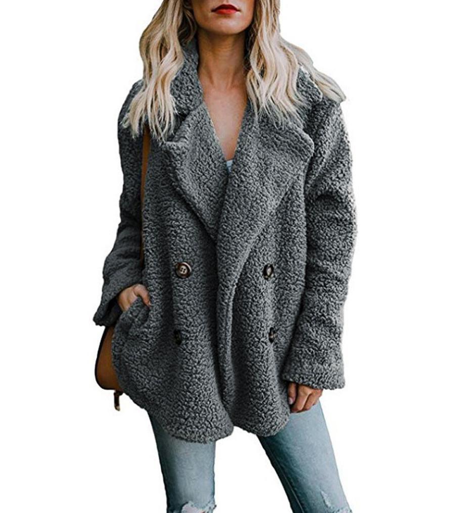 Oversized Teddy Bear Lapel Coat