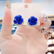 Load image into Gallery viewer, Diamond Rose Earrings