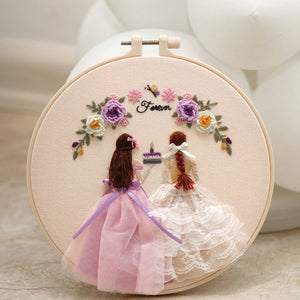 Handmade DIY Embroidery Love Friendship Wall Art