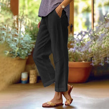 Load image into Gallery viewer, Plain Linen Cotton And Linen Loose Pants